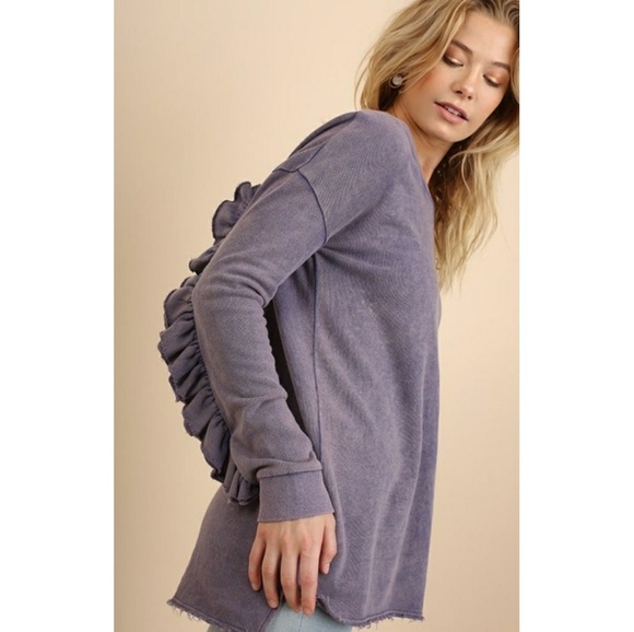 🆕🌿DISTRESSED RUFFLE SLEEVE🌿 - Picture 3 of 4